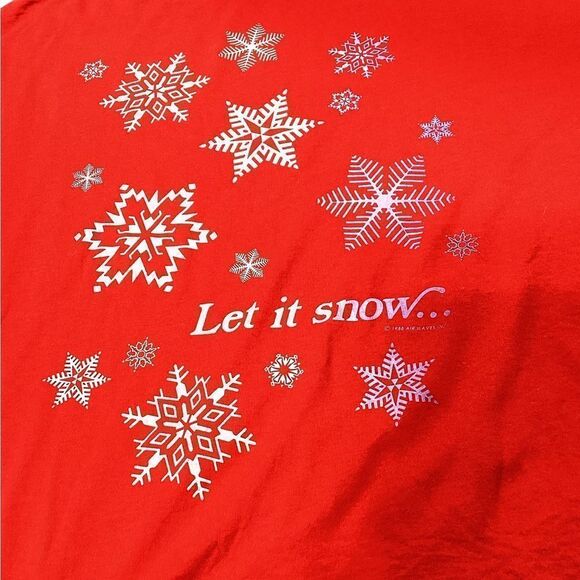 Vintage Platinum Plus T-shirt Christmas Let It Snow Single Stitch 4XL 1988 - Picture 3 of 10